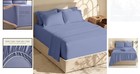Luxury Steel Blue Extra Deep Pocket Queen Sheets Set - 6 Piece  18-24 Inch Fit