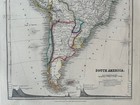 1851 South America Hand Coloured Antique Map By John Dower Showing Mountains