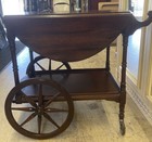 Antique Tea Cart Drop Leaf Oval Table