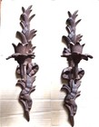 Vintage Pair Of Cast Iron  Wall Sconces  Ornate Candle Holders Heavy 15 In