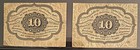 Pair Of 10 Cent Fractional Currency 1862-1863 Notes