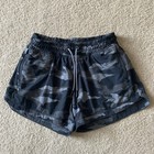 Athleta Girl All Play 3    Short Black Camo Size L 12 Quick Dry Zip Pockets