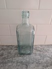 Green Clear Glass Bottle 9  Tall Vintage
