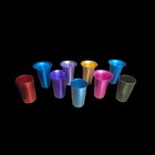 9 Vtg Aluminum Tumblers Bright Colored Flared Straight Rim Mcm Glasses Read 