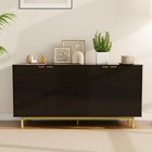Fluted Sideboard Cabinet  58  Modern Buffet Storage Console For Dining   Livi   