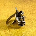 Very Rare Ancient Roman Era Silver Ring Lion Head Authentic Artifact