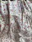 Vtg Pair Custom Made High End White Pleated Curtains W Flowers Cottage Lined 71l