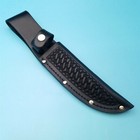  Fixed Blade Knife Belt Sheath Black Leather Basketweave Vegetable Tanned 10 x5 