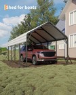 13x21 Ft Metal Carport Oversized Reinforced Frame And Steel Roof For All-weather