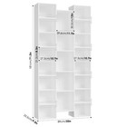 Modern Tall Shelving Display Bookcase Triple Wide Wooden Cd Books Video Storage