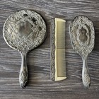 Vintage Mirror Brush Comb Vanity Set Of 3 Silverplate High Qualityheavy Vintage