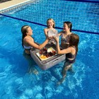 Wicker Floating Pool Tray Durable   Sturdy Aluminum Frame Pool Accessory Tray