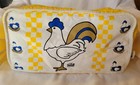 Vintage Rooster Toaster Cover Yellow Blue  Checkered Toast  Tesitura Large