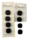 Vintage Lot Of 8 Black Square Costumakers Buttons