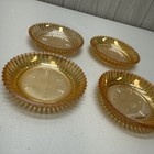 Set Of 4 Vintage Carnival Glass 4  Round Jeanette Marigold Coaster Gorgeous 