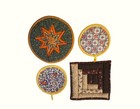 Vintage Quilted Hot Pads Lot Handmade Trivets Floral Star Patterns Colorful