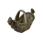 Chinese Stone Carved Basket Mythical Beasts Archaic Motifs Braided Handle Ws5021