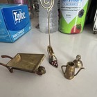 Miniature Dollhouse   Fairy Garden Accessories Lot  Metal  Wheelbarrow Watering 