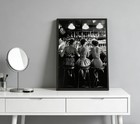 Framed Black And White Vintage Canvas Wall Art  Trendy 10 l X 8 w  Bar Woman