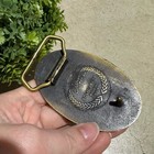 Shell Pipeline Safety Belt Buckle Solid Brass Vintage Metal Western Festival