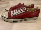 Deadstock Vintage 90 s Converse All Star Leather Red Made In Usa Without Box Us7