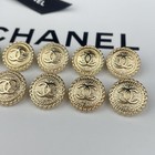 10 Chanel Buttons Cc Logo Round Gold Metal 16mm Vintage
