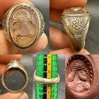King Sassanian Old Rare  Agate Roman  Stone Intaglio Seal Ring