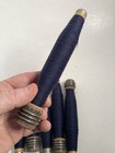 Wrapped Wood Quills  Dark Blue  Bobbins  Spools  Threaded  Textile  Lot Of 6