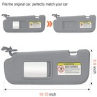1 Pair Left   Right Sun Visor W  Mirror Gray For 2011-2015 Hyundai Elantra Gray