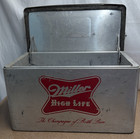 Vintage Miller High Life Cronstroms Beer Ice Chest Metal Aluminum Cooler