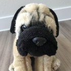 Animal Alley Pug Plush Stuffed Toys R Us Puppy Dog 12  Tan Black Pink Collar