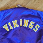 Vintage 80s Chalk Line Minnesota Vikings Satin Bomber Jacket Spellout  xl 