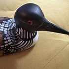 Small Loon Wood Decoy Glass Eyes Handcrafted Adventure Mktg Lansing  Mi 6 5   