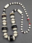Vintage Art Deco Czech Uranium Glass Bead Beaded Necklace 16 5   read