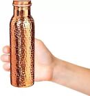 100  Pure Copper Water Bottle Hemmered Handmade For Health Benefits
