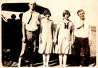 Antique Vintage Photo Family Portrait Group Picture Car Men Women Girls Dresses