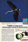 Canon Camera Milky Stork Bird Photographic Heritage Vintage Print Ad 1983