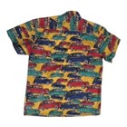 Vintage Station Wagon All Over Print Button Up Short Sleeve Shirt Mens Size Lg