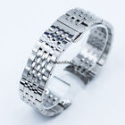 Curved Bracelet Polished Solid Stainless Steel Links Clasp Watch Band Strap