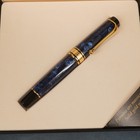 Aurora Optima Auroloide Blue Marble 14k Gold Nib Fountain Pen