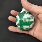 Chinese Beijing Carved Glass Bottlewomen Pink Statue Gift Rare Art Love