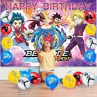 Beyblade Party Supplies Set Balloons Cake Toppers Banner Birthday Decorations