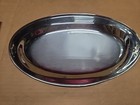 Vintage Chrome Dish With Handle Farberware Serving Tray Oval Shape Platter 13 