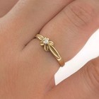 Art Deco Style Lab Created Diamond 14k Yellow Gold Fn Solitaire Wedding Ring