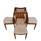 Set Of 4 Benny Linden Solid Teak Slat Back Dining Chairs Mid Century Modern Scan