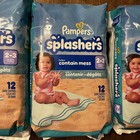 3 New Pampers Splashers 12 Pack Swim Diapers Size 2-3  13-24 Lbs  Total 36