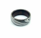 Hand Forged Damascus Steel Ring Jewelry Engagement Wedding Band Gift For Him her
