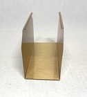 Vtg Steel Brushed Brass Envelope Mail Letter Desktop Holder 6  X 3  X 2 1 2 