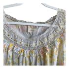 Vintage Barbizon Nightgown Large White Flowers Lace Ruffle Cottagecore L Yellow