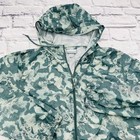 Columbia Womens Windbreaker Jacket Green Camo Zip Up Hooded Lightweight Size L